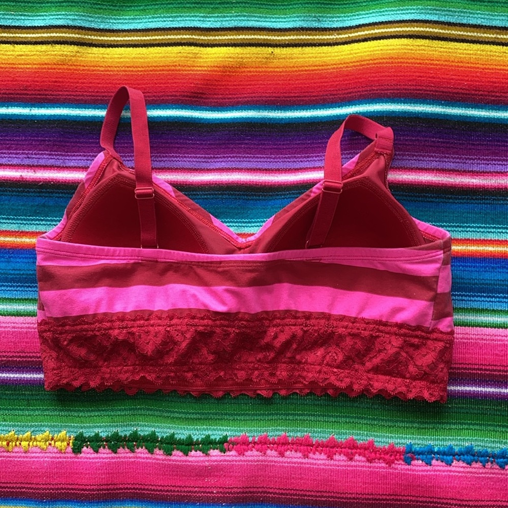 Torrid Curves Pink & Red Stripes Bralette - Picture 3 of 4